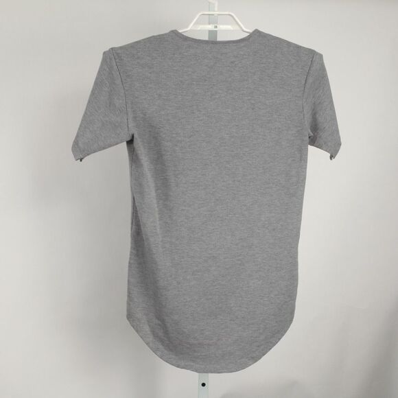 BYLT Shirt Mens Extra Small Gray Drop Cut Crew Neck Short Sleeves - Picture 3 of 11